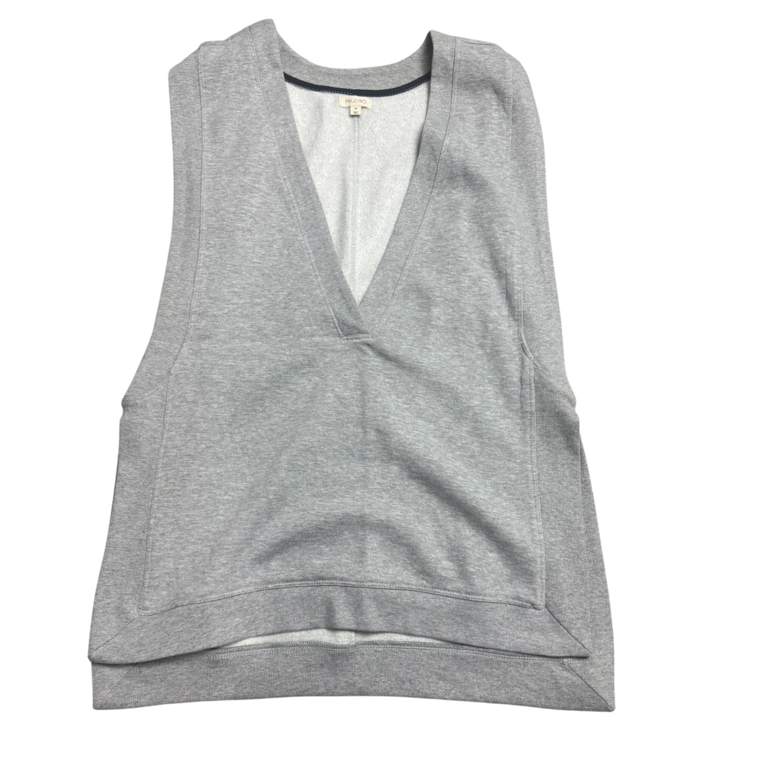 Pilcro Sleeveless Top Sweatshirt Heather Gray V Neck Medium Casual Layering